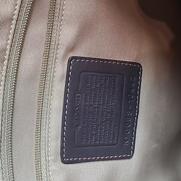 Coach Brown Suede Leather Gallery Tote Vintage Handbag Beaded Trim Accents EUC - Picture 11 of 12